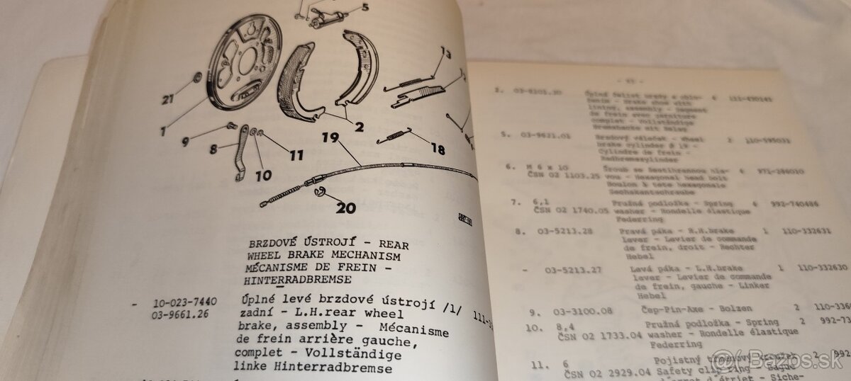 ŠKODA 110R – katalog seznam náhradních dílů Š110R - 8