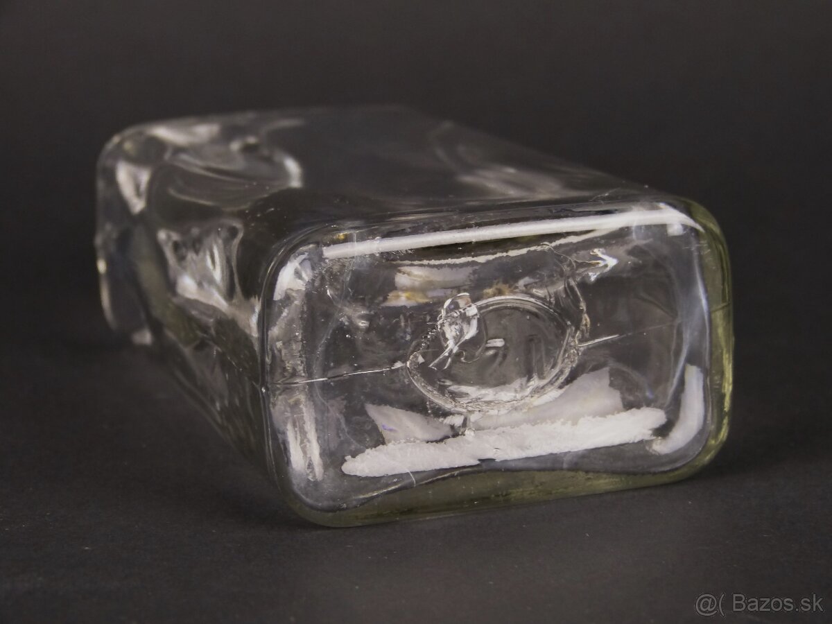 Sklenená Ciachovaná Starožitná Fľaša - 8