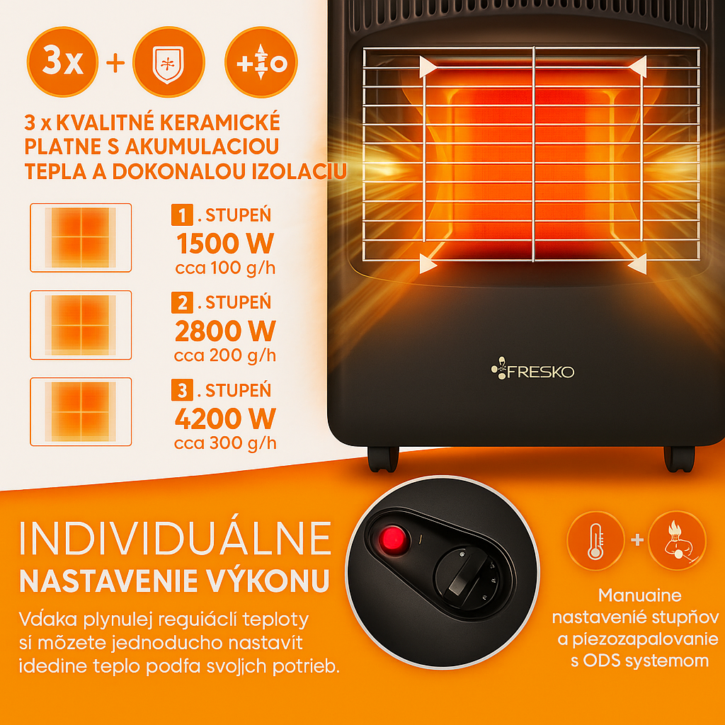plynový ohrievač 4200W, 4,2kW - 8