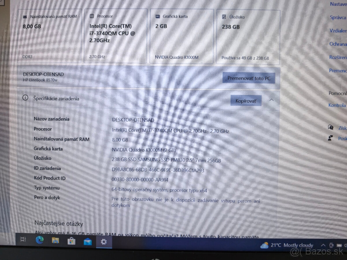 HP Elitebook Workstation 8570w - 8