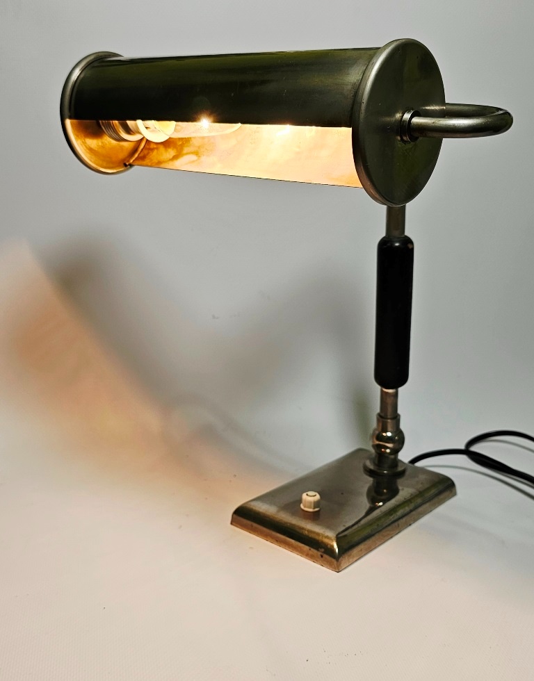 art deco chrómová stolná lampa - 8