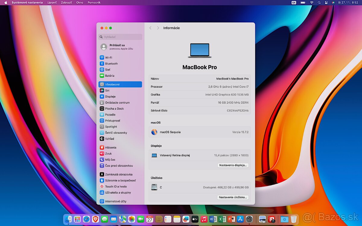MacBook Pro 15" i7-2.6GHz/16GB/512GB, NOVÁ BATERKA,TOP STAV - 8
