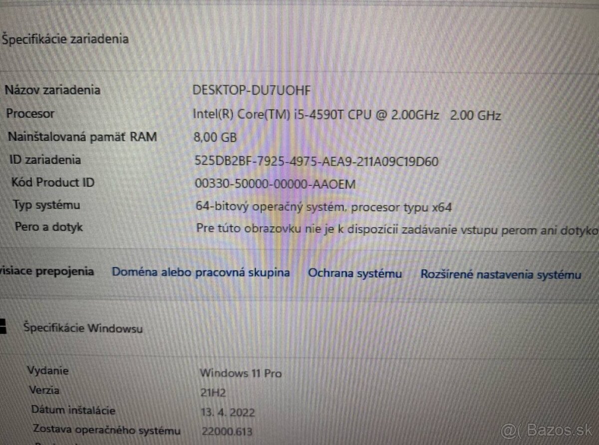 Mini počítač Dell.Intel i5-4590T 4x2,00GHz.8gb ram.250g SSD - 8