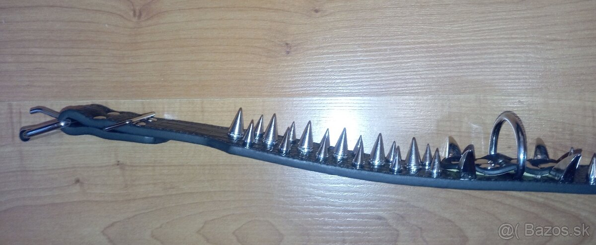 Koženkový obojok s hrotmi S M Lčierne - 8
