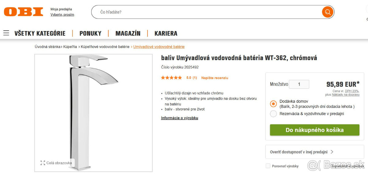 Vysoká vodovodná batéria - chróm - 8