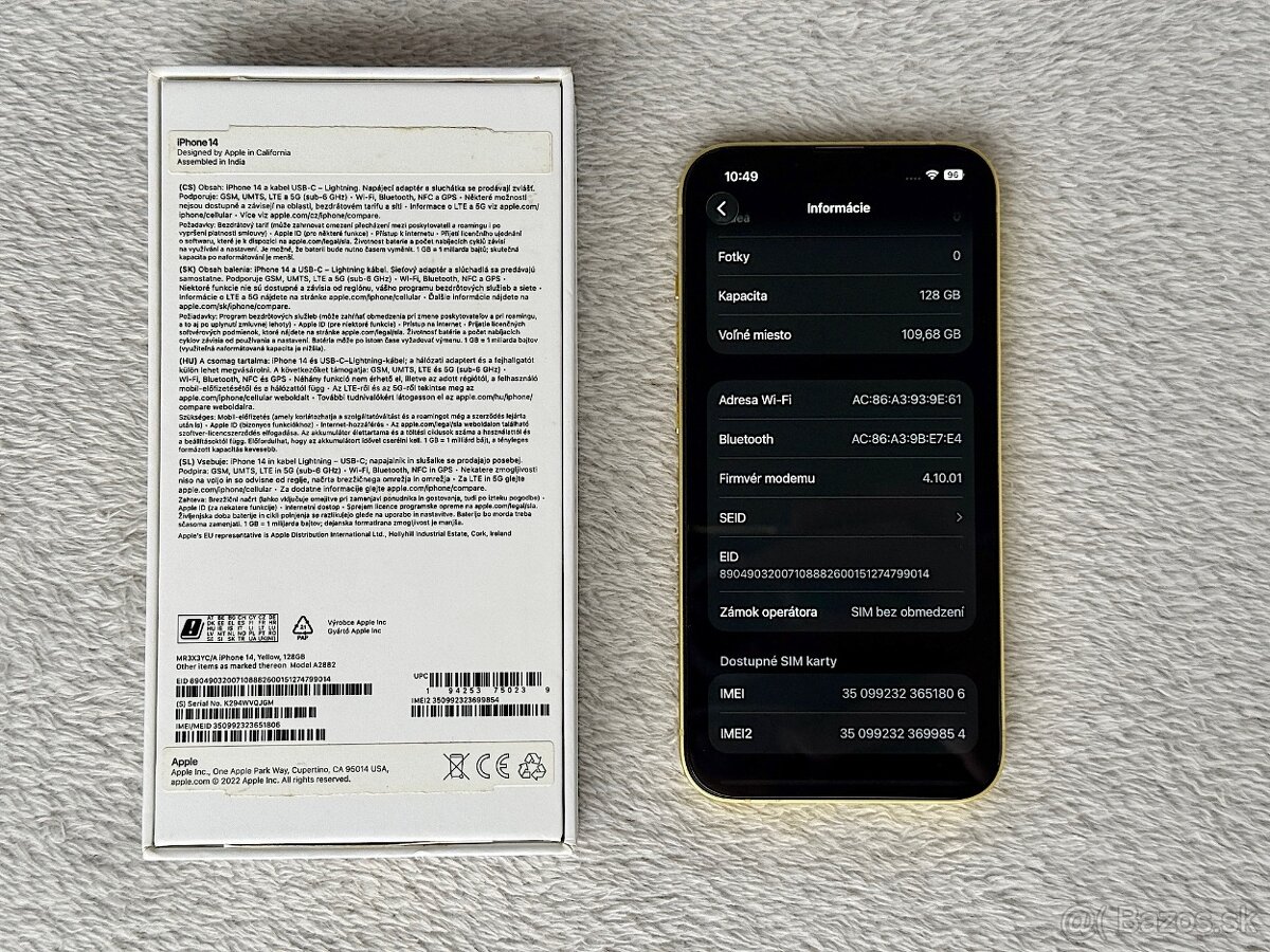 iPhone 14 128GB Žltý, NOVÁ BATERKA, SUPER STAV - 8