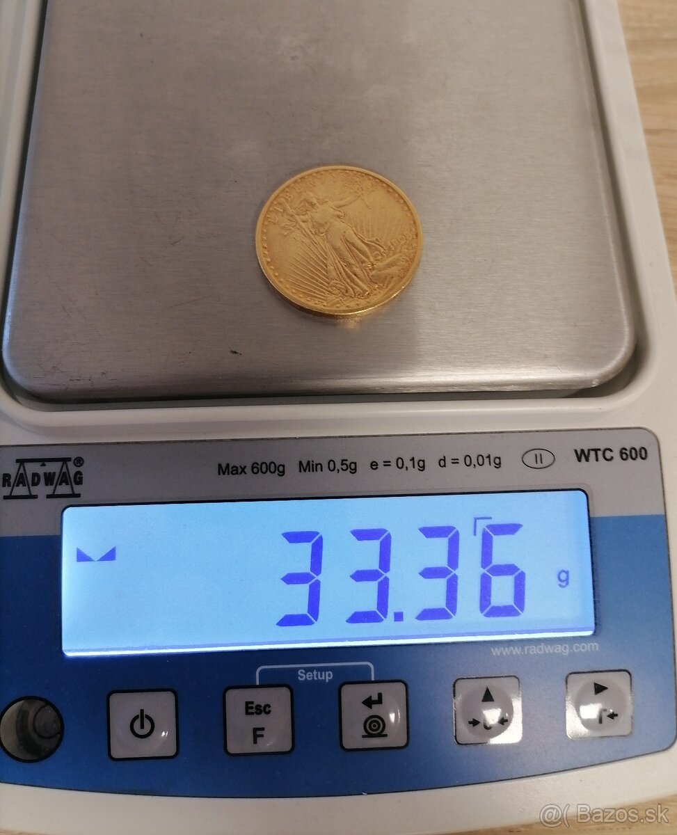 Zlatá minca 20 Dollar American Double Eagle, 1908 - 8