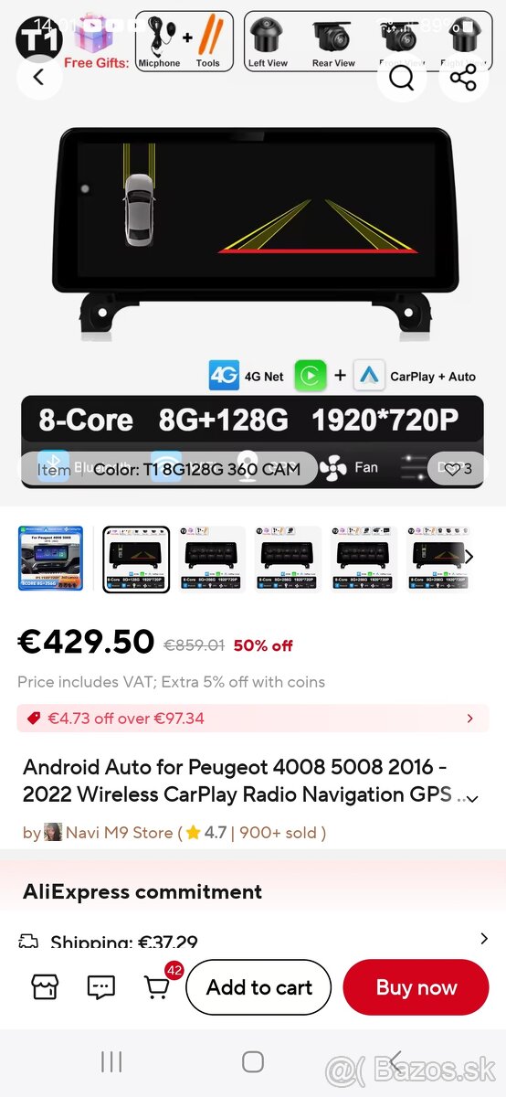 Android radio Peugeot 5008/3008 - 8