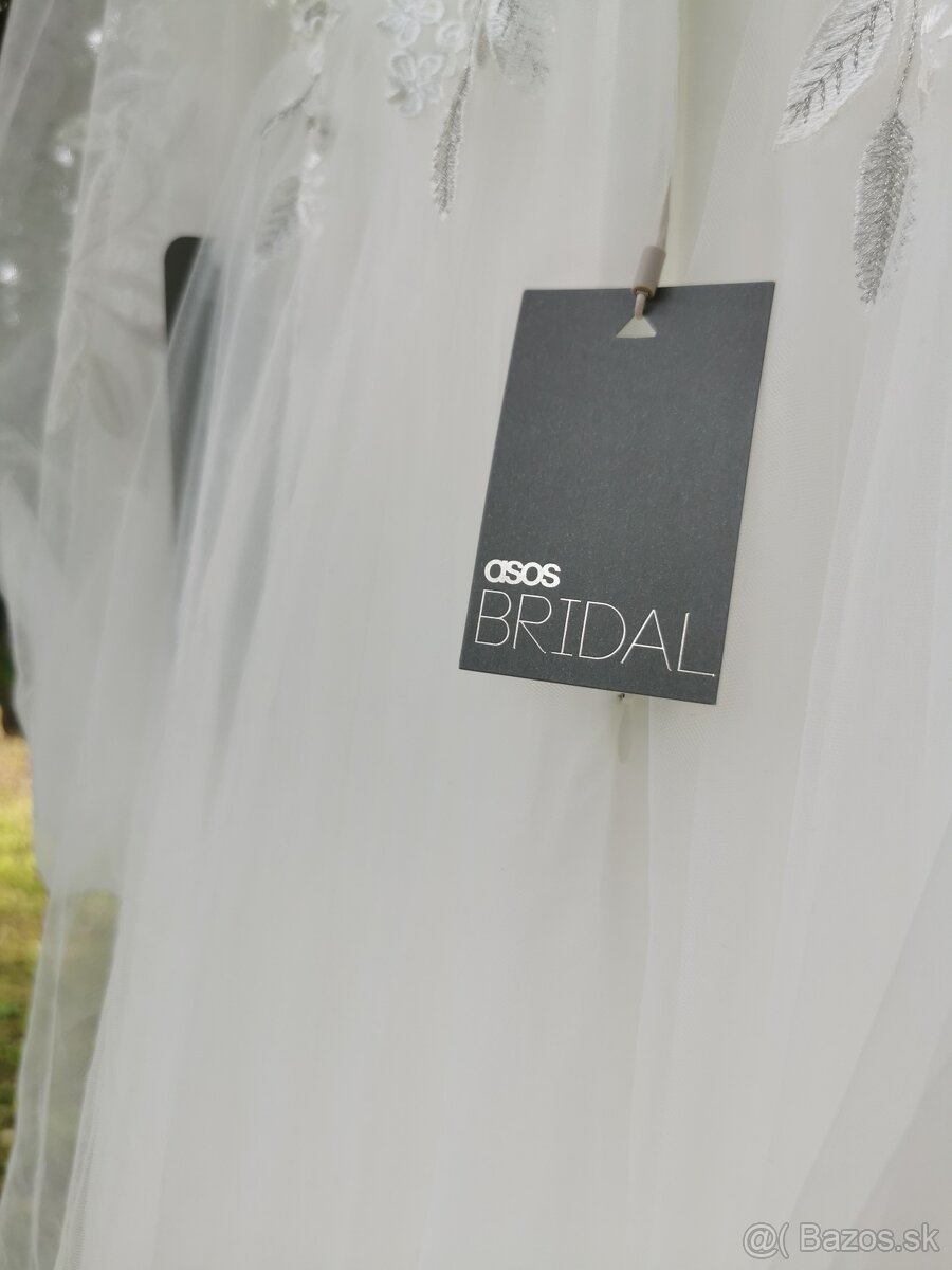 Svadobne saty - ASOS boho, nove - puff rukavy , M - 8