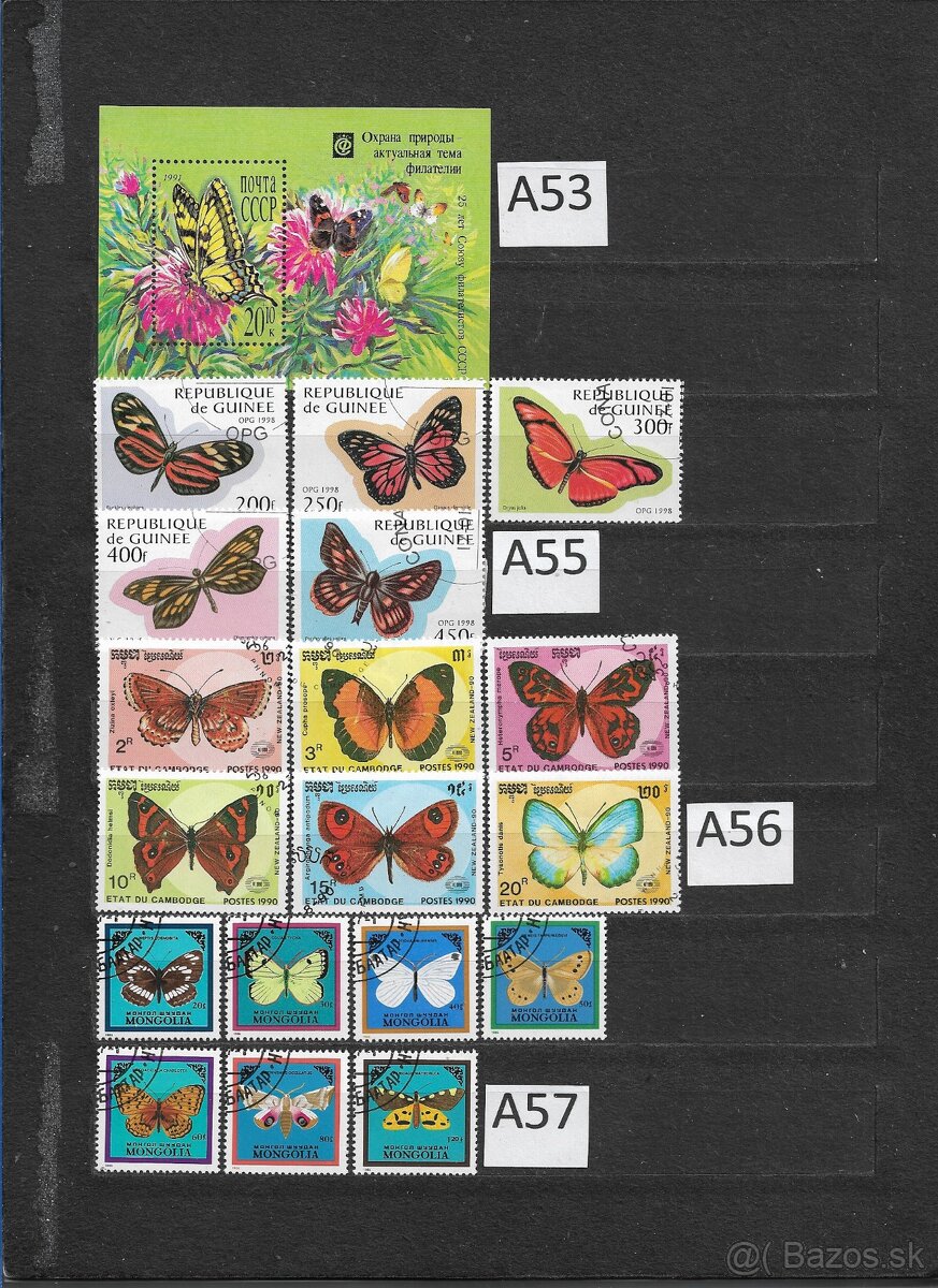 Filatelia - Poštové známky na predaj 8 - Ryby, Motýle a Hmyz - 8