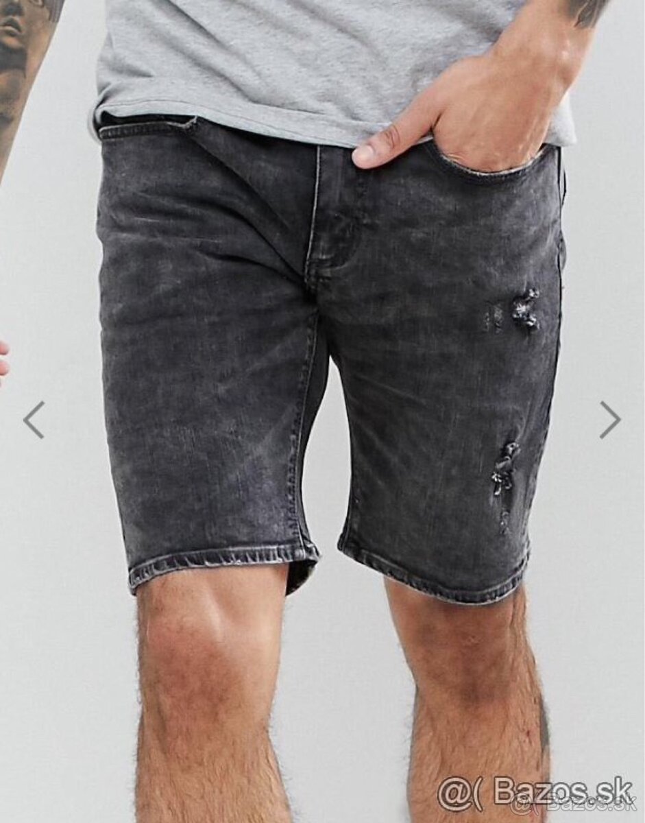 panske riflove sortky, kratasy Superdry velkost W36 - 8