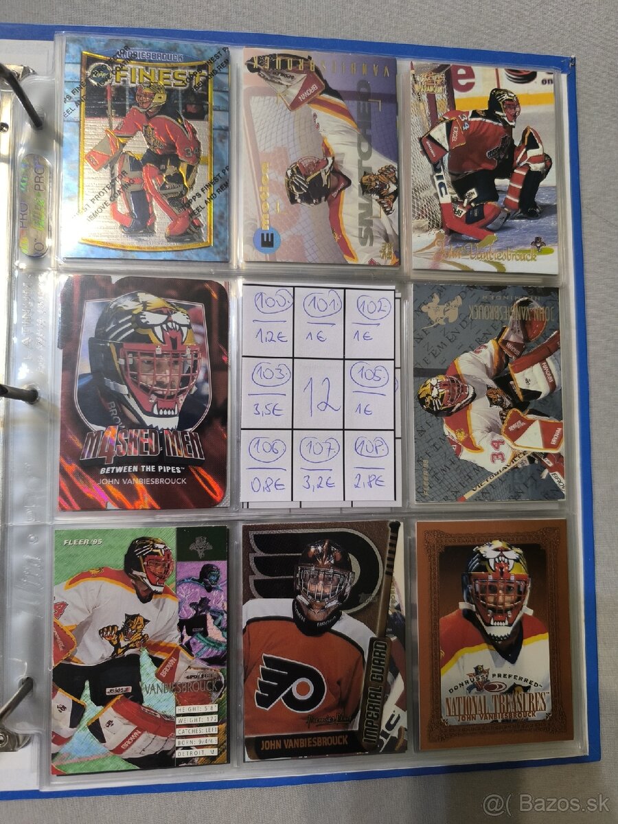 Hokejové kartičky - John Vanbiesbrouck 1 - 8