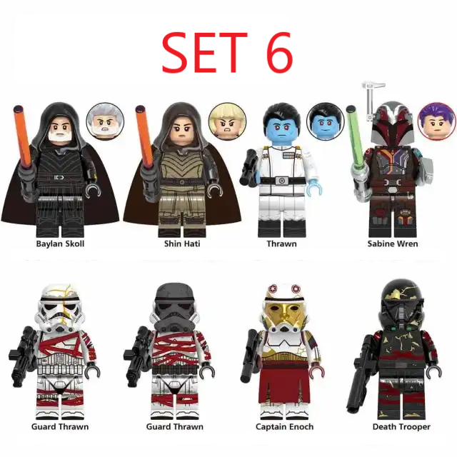 Rôzne figúrky Star Wars 5 (8ks) - typ lego - nové - 8