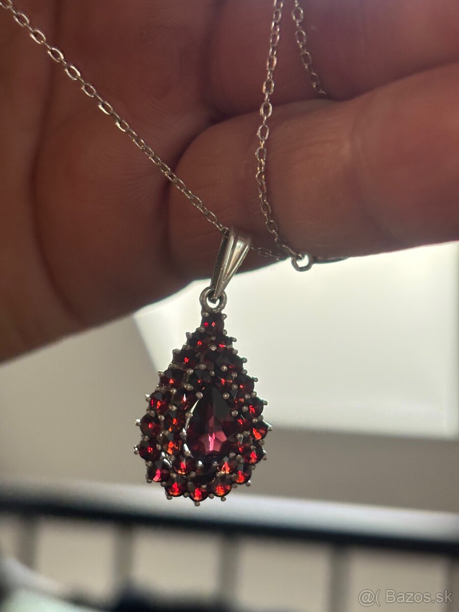 Náhrdelník s českým granátom - 8