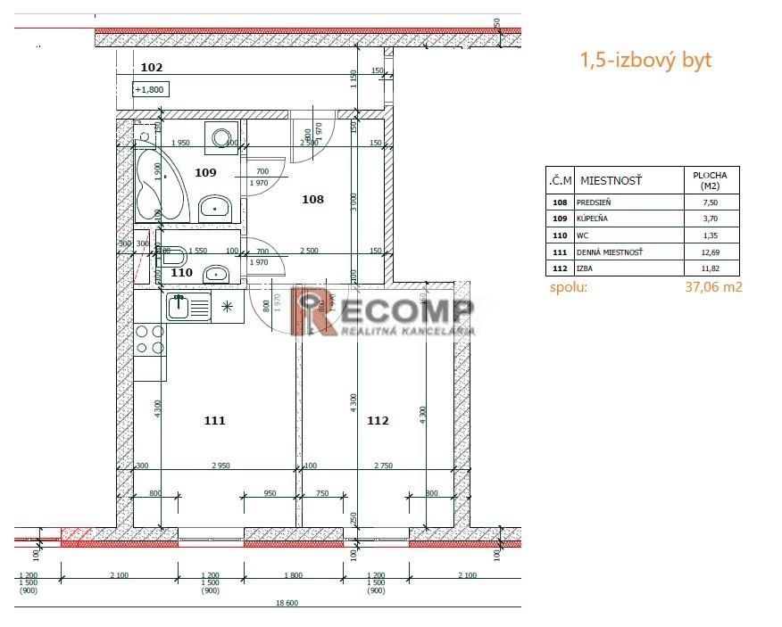 Na predaj 2-izbový byt v novostavbe na Kostolnom námestí v K - 8