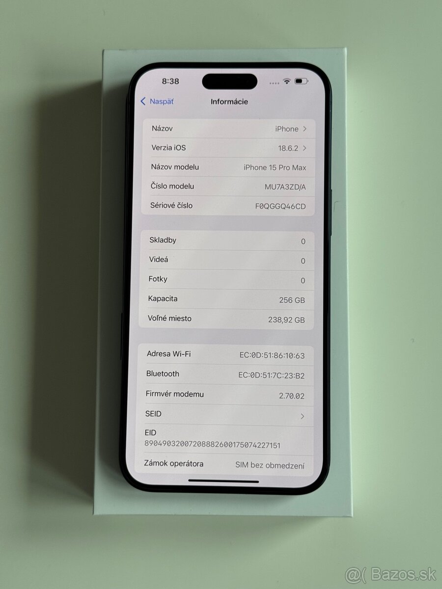 iPhone 15 Pro Max, Pacific Blue, 256GB - 8