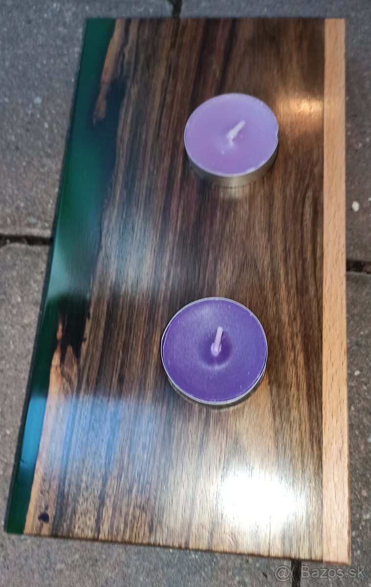 drevený svietnik s epoxidom č.1 - 8
