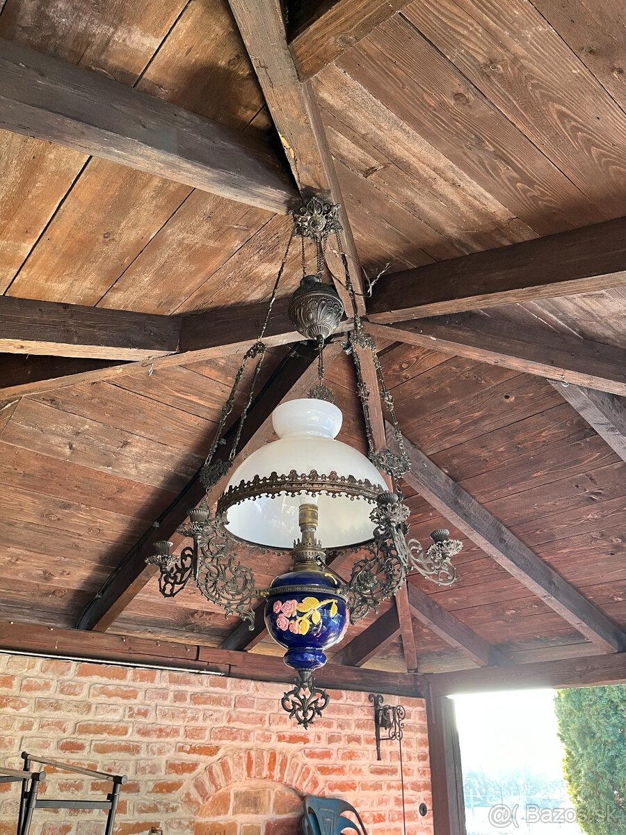 Starožitná petrolejová lampa - 8