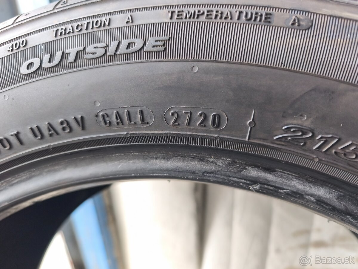 215/55 r17 letné pneumatiky 6,5-7mm - 8