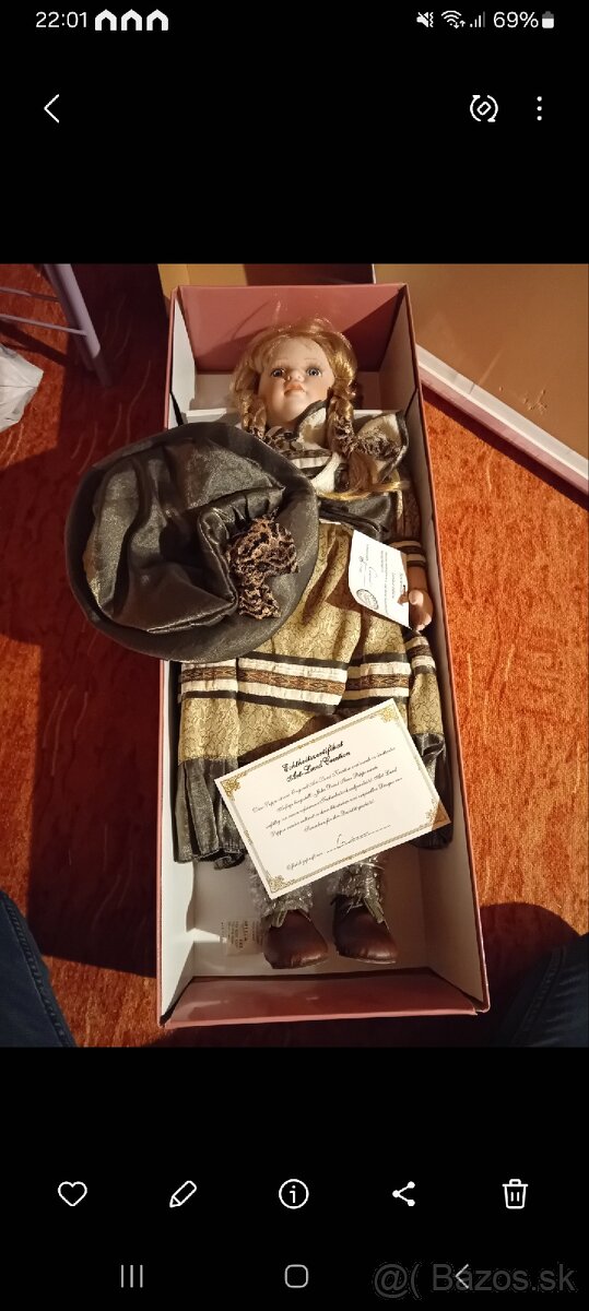 Nerozbalená porcelánová bábika s certifikátom - 8