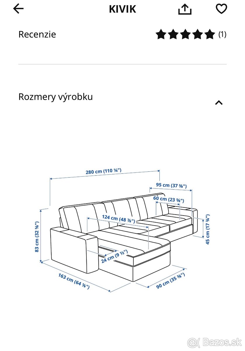 Predam IKEA Kivik trojsedacka / roh - 8