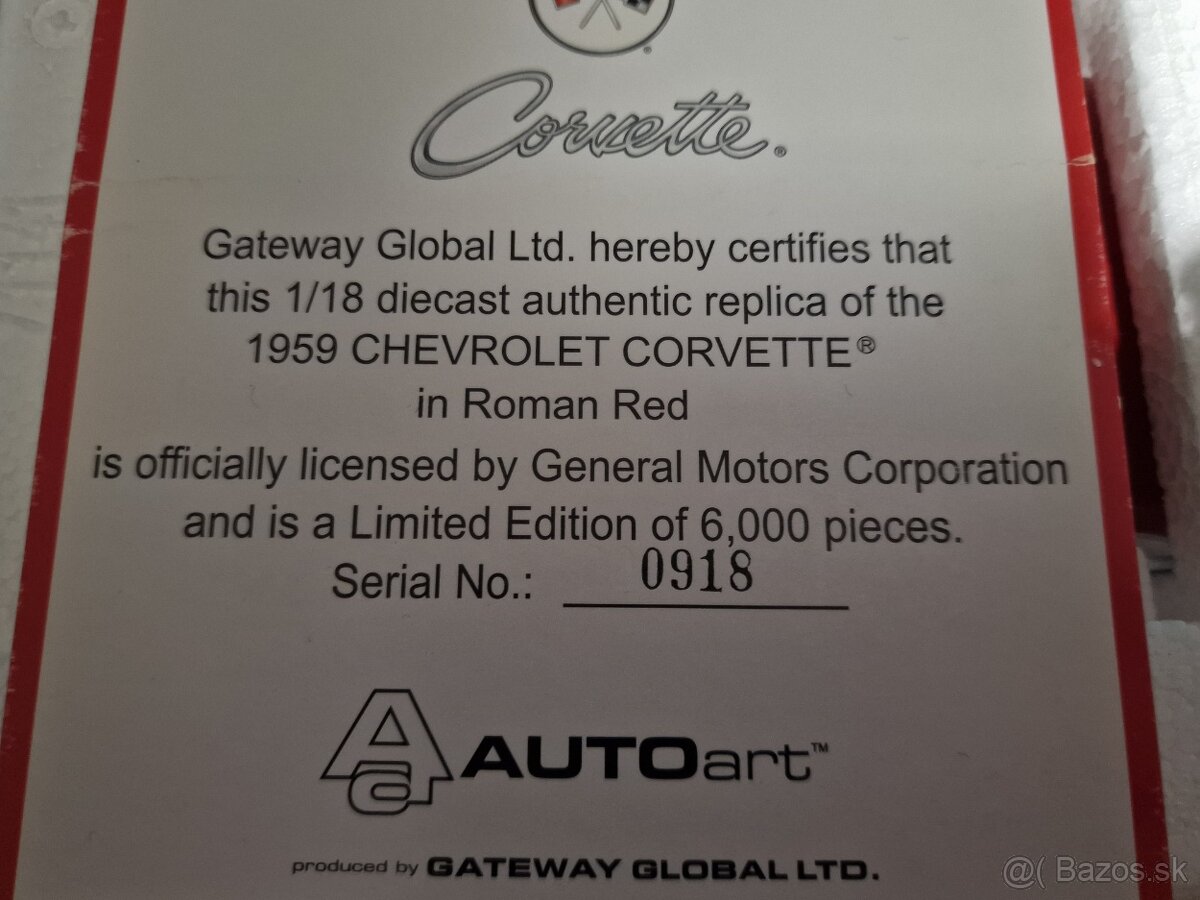 Predám Corvette C1 Autoart - 8
