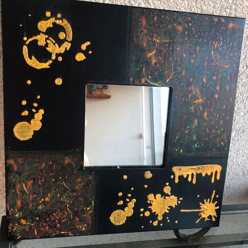 zrkadlo s fŕkaným efektom 26x26 cm - 8