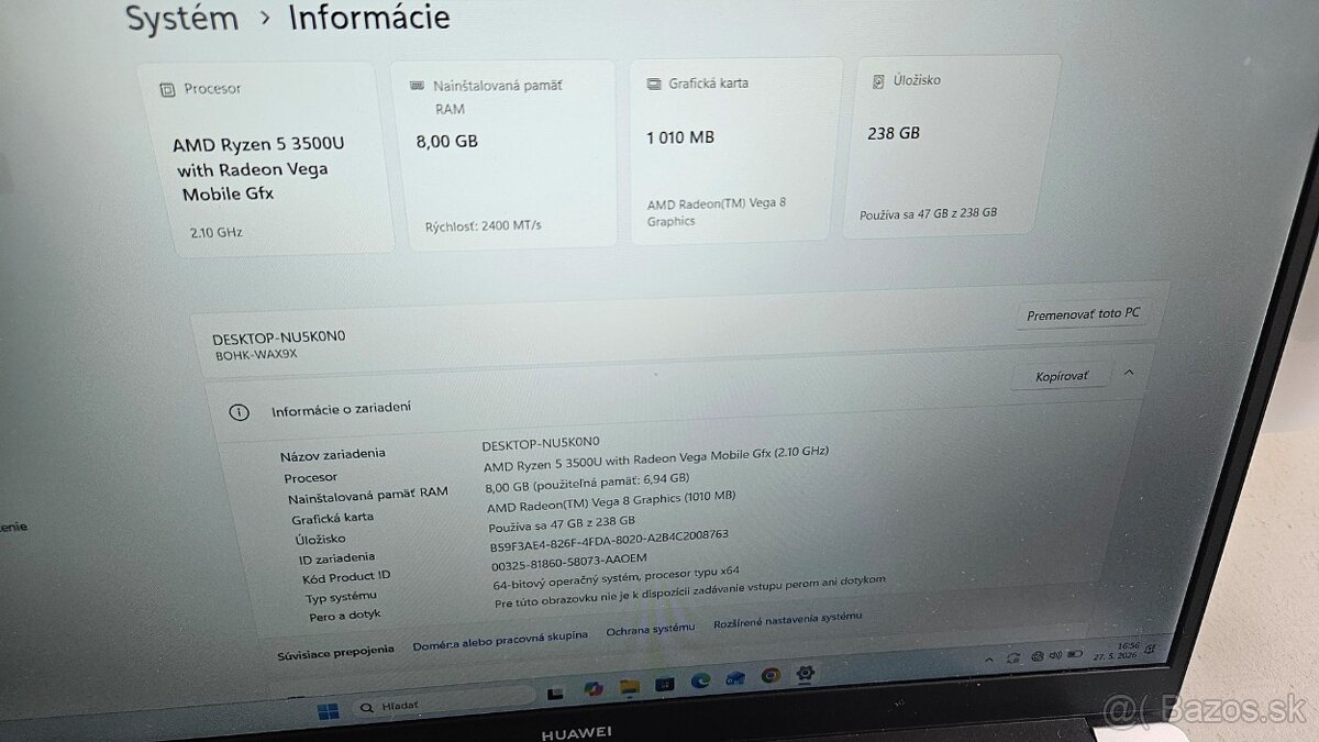 15 palcový Huawei Matebook - aj vymením - 8