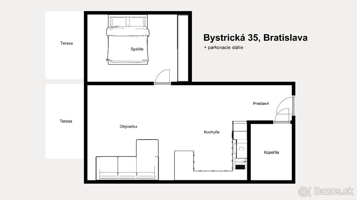 2i byt - Bystrická | Klíma | Parking | 2 Terasy | Novostavba - 8