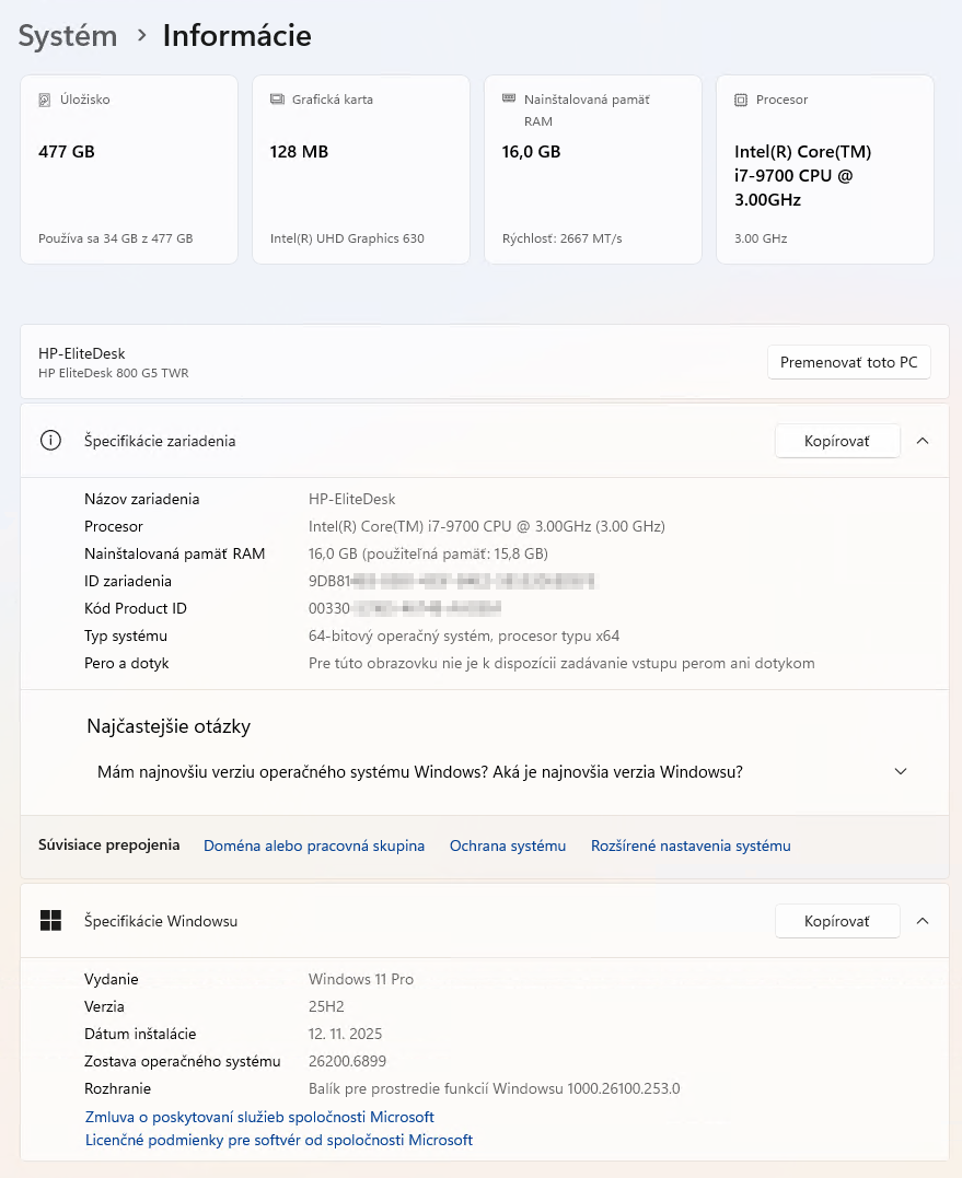 HP EliteDesk 800 G5 Tower i7-9700 16GB RAM - 8