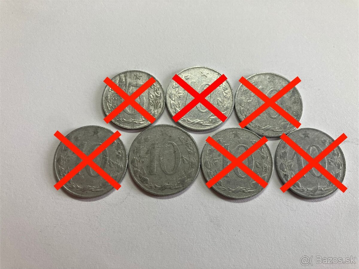 Československo mince ČSR - vzácnejšie ročníky - 8