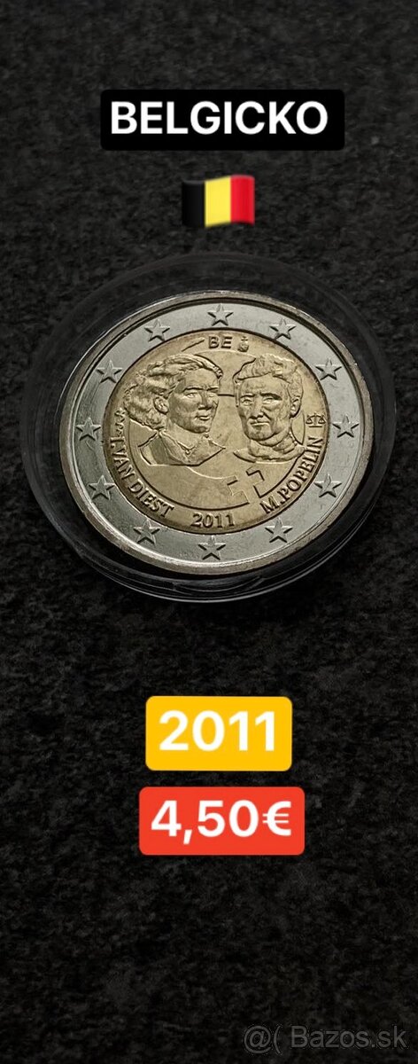 Euromince - pamätné dvojeurové mince Belgicko - 8