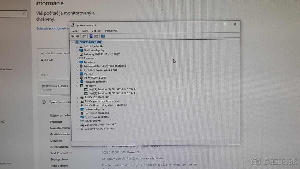 Predám PC Lenovo ThinkCentre M72e/Windows 10 Pro 64-bit SK. - 8