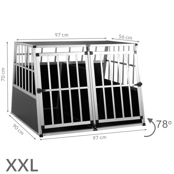 Alu hliníková prepravka pre psa XXL s odnímateľnou prepážkou - 8