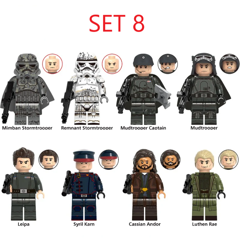 Rôzne figúrky Star Wars 7 (8ks) - typ lego - nové - 8