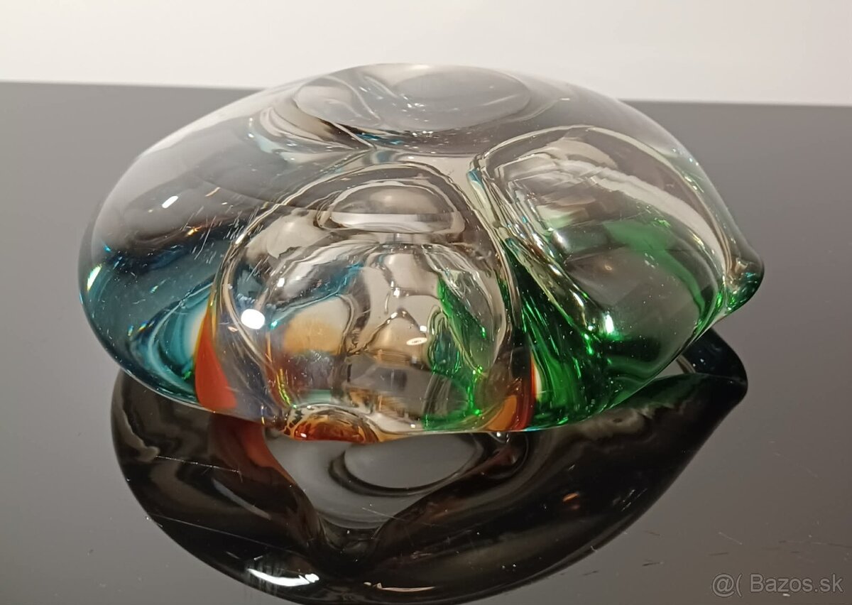Nádherná miska / popolník/z hutného skla zaujímavý kúsok - 8