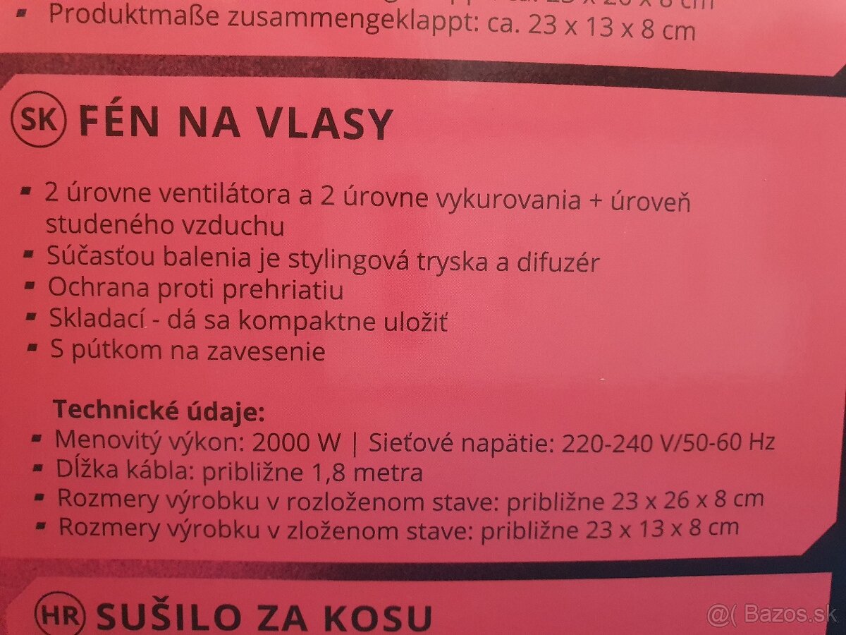 Fén na vlasy zn. CARRERA - 8