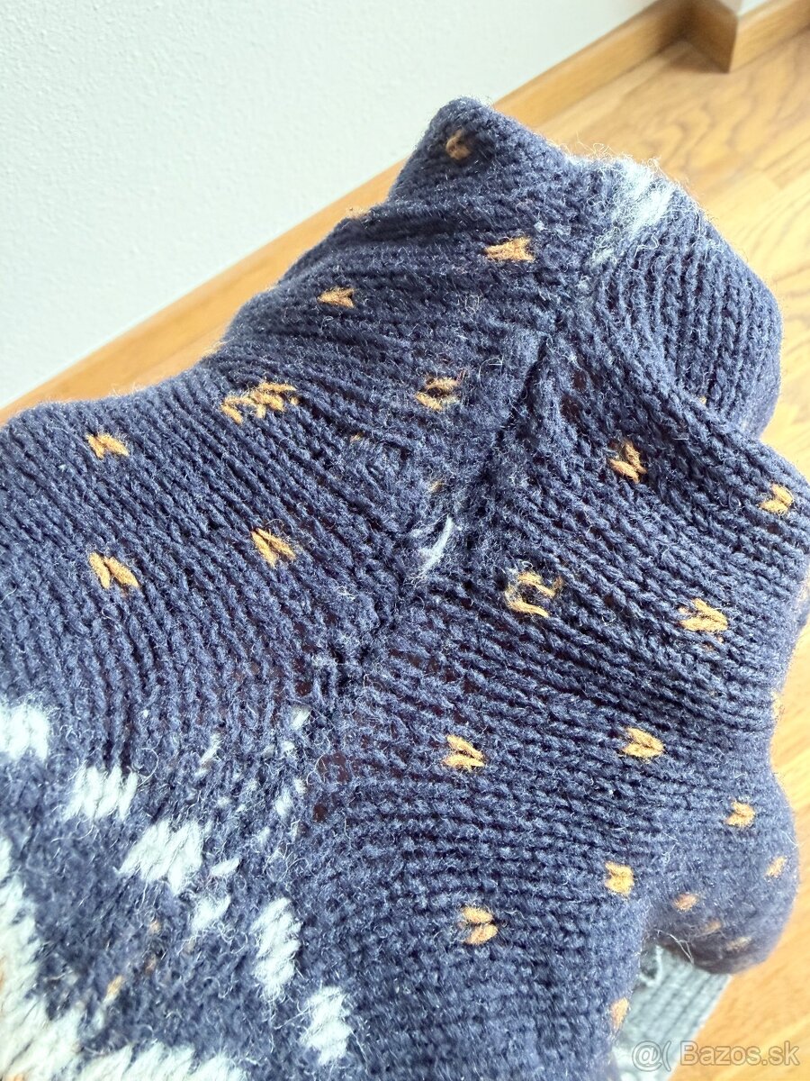 Vlnený sveter Fjallraven Ovik Knit Sweater M Dark Navy - 8