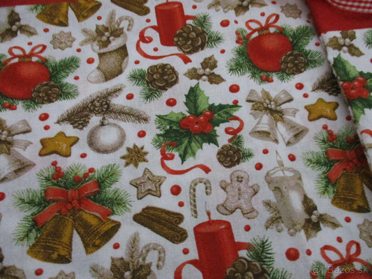 Vianočná obliečka a vrecko v rovnakom dekore - 8