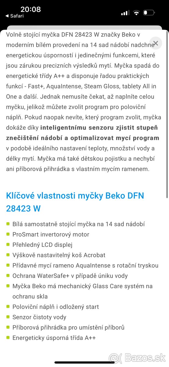 Umývačka riadu BEKO - 8