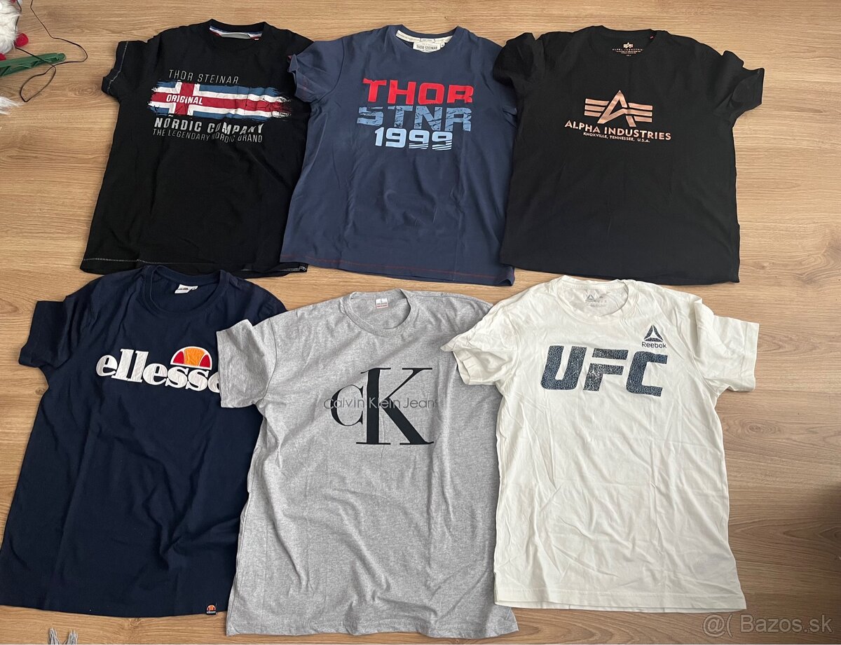 Pánske tričká Alpha Industries, CK, Reebok, ellese - 8