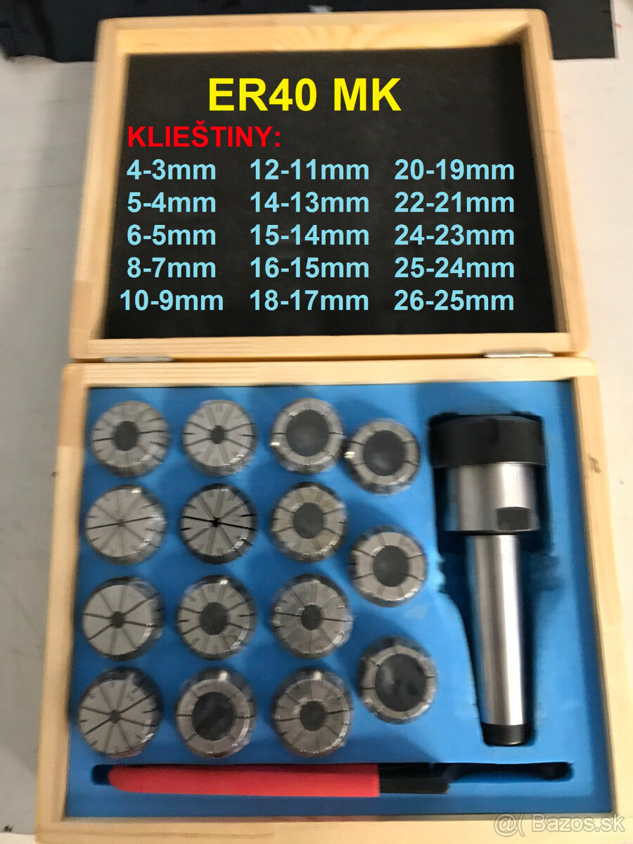 Predám klieštinvoé sady ER25, ER32, ER40 - 8
