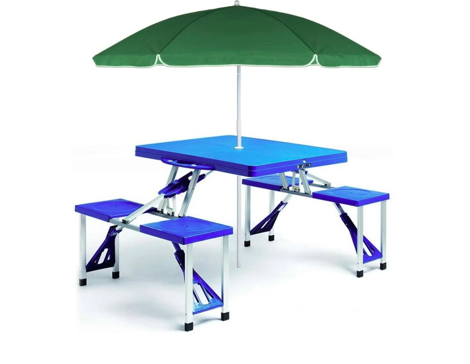 Skladaci kempingový set - 3 farby - zloženie do kufríka - 8