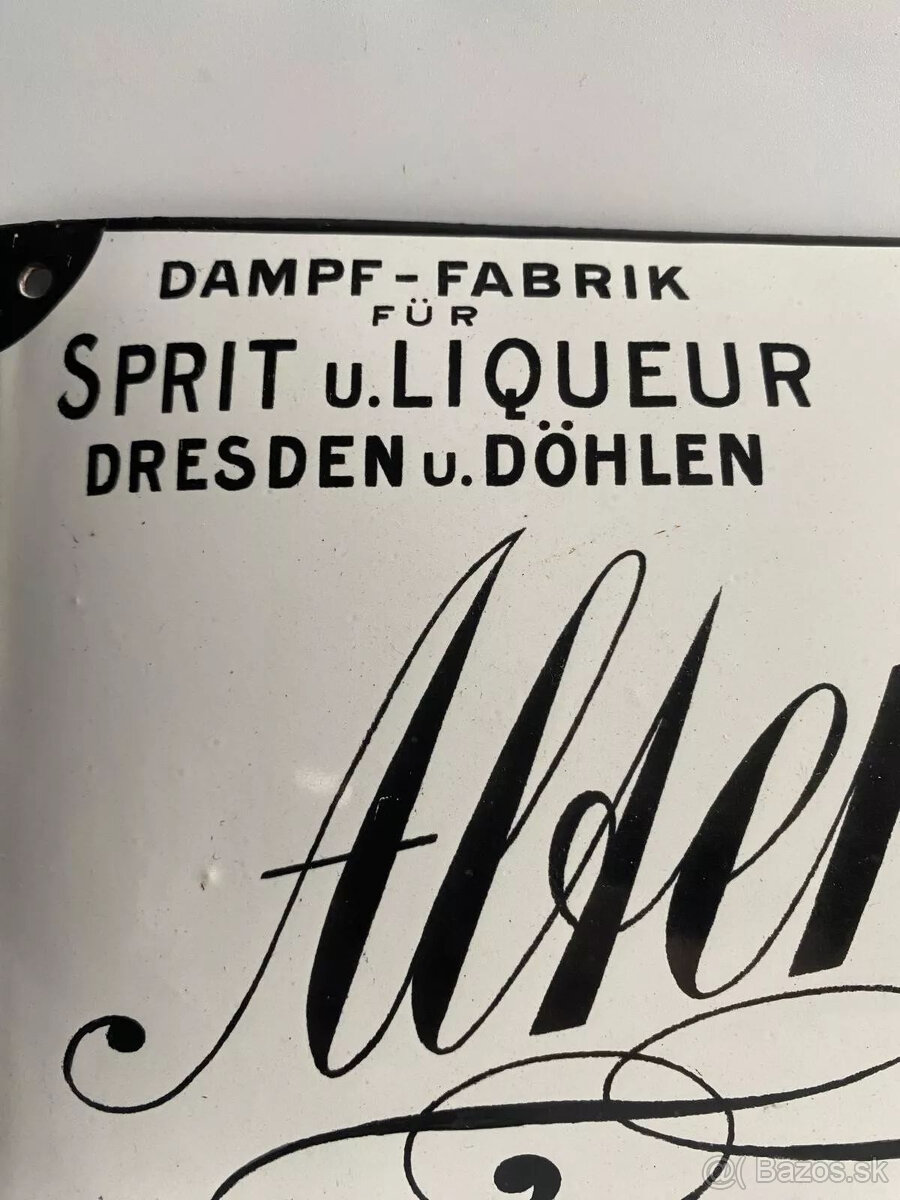 veľmi vzácna smaltovaná ceduľa s parným liehom a likérom, st - 8
