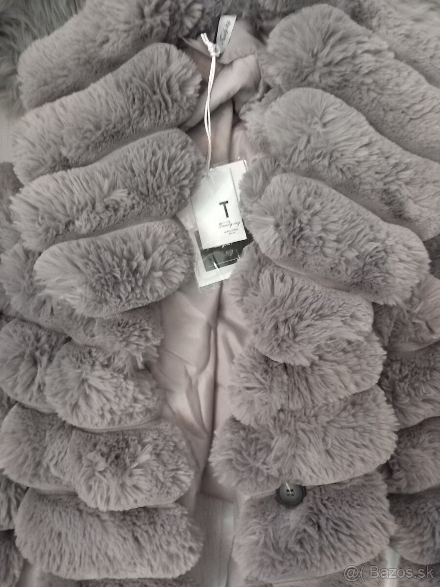 Nádherný nový kabat 2v1 M sivý - 8