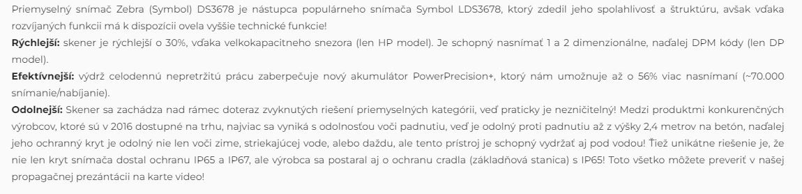 Čítačka (snímač) kódov Zebra DS3678 - 8