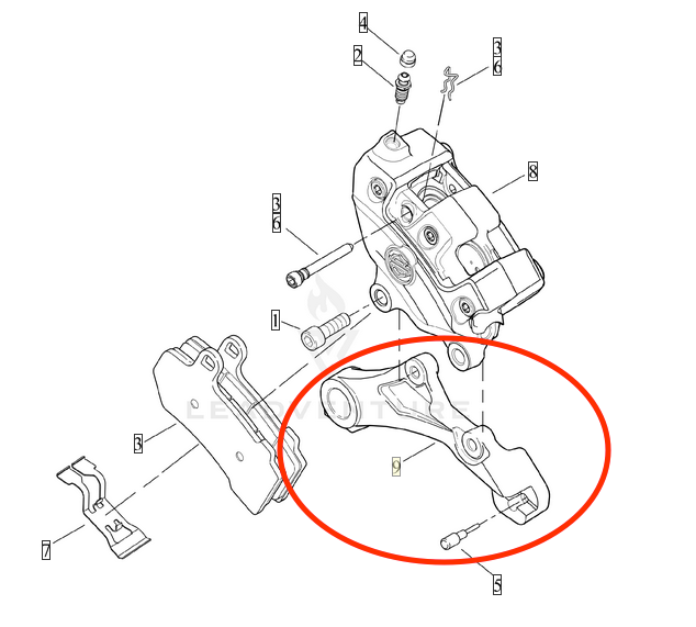 Držiak strmeňa pre HD Touring 2008+ - 8