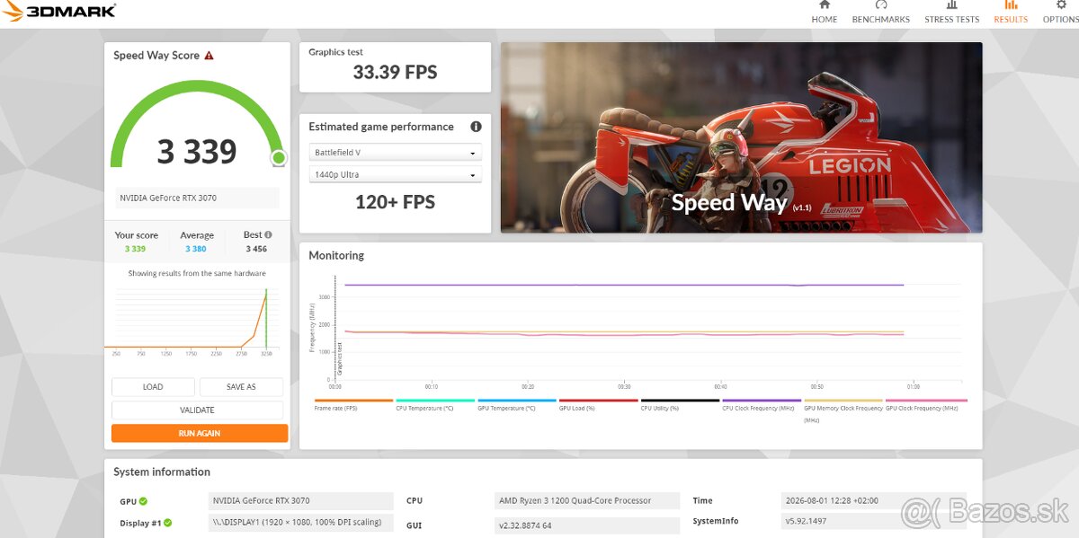 MSI GeForce RTX 3070 VENTUS 3X 8G OC - 8
