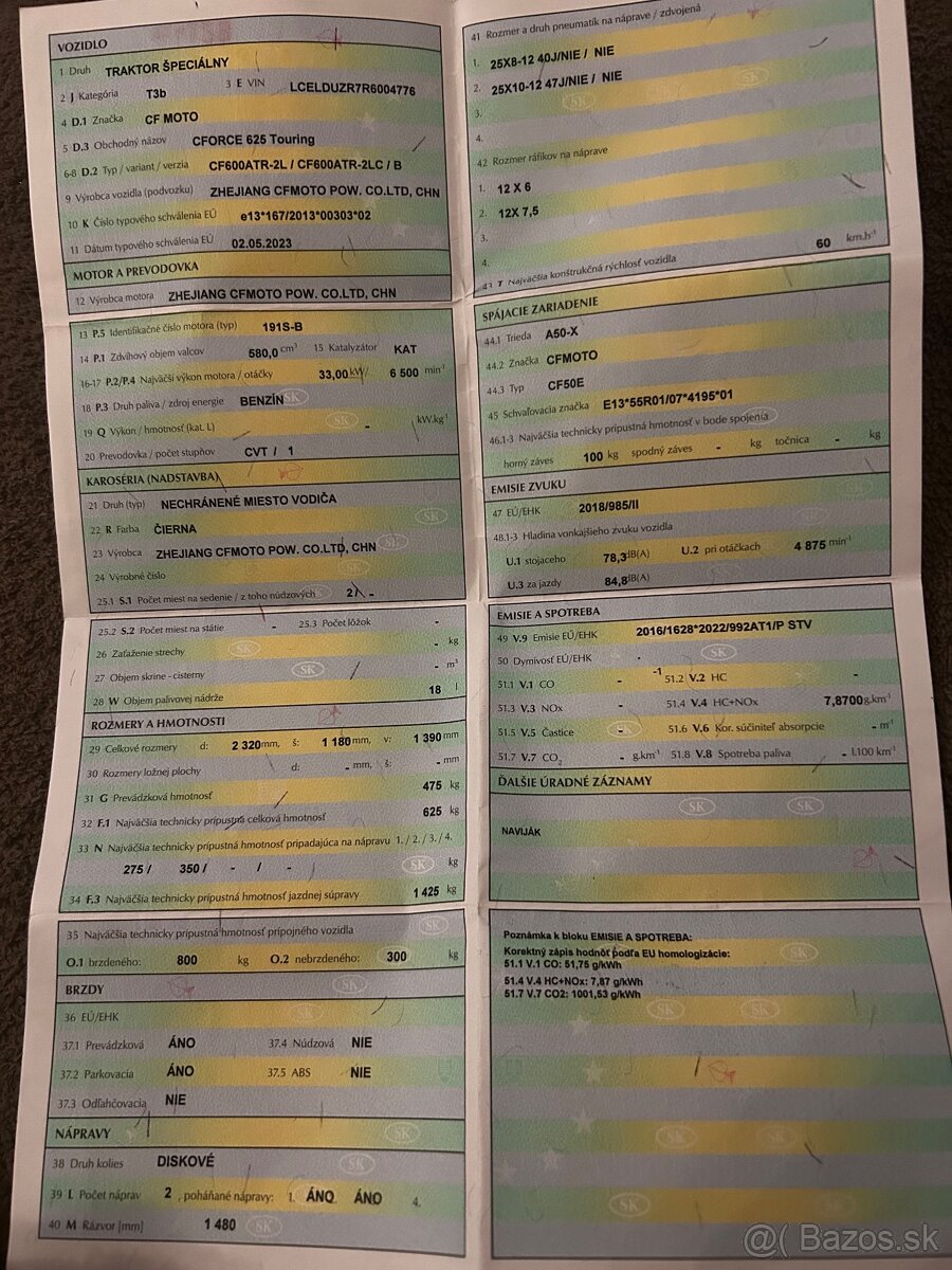 Predám štvorkolkou CF moto 625 - 8