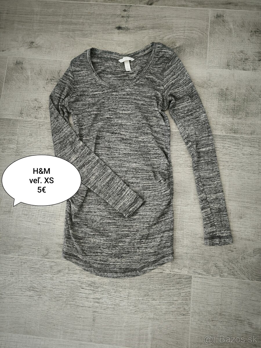 Tehotenské oblečenie XS/S legíny,rifle,tričká. Myprotein,H&M - 8